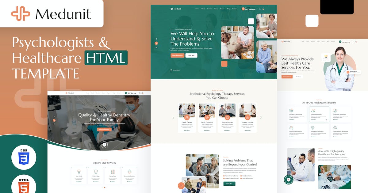 Medunit | Psychologists & Health Care HTML Templat icon