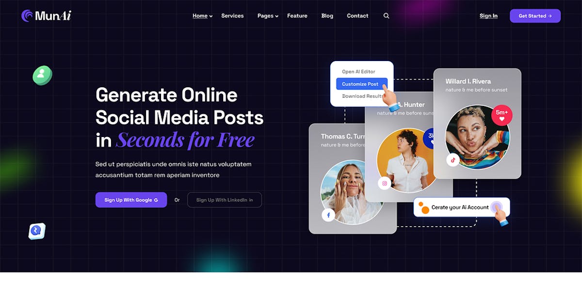 MunAi | AI Writer & Copywriting HTML Template