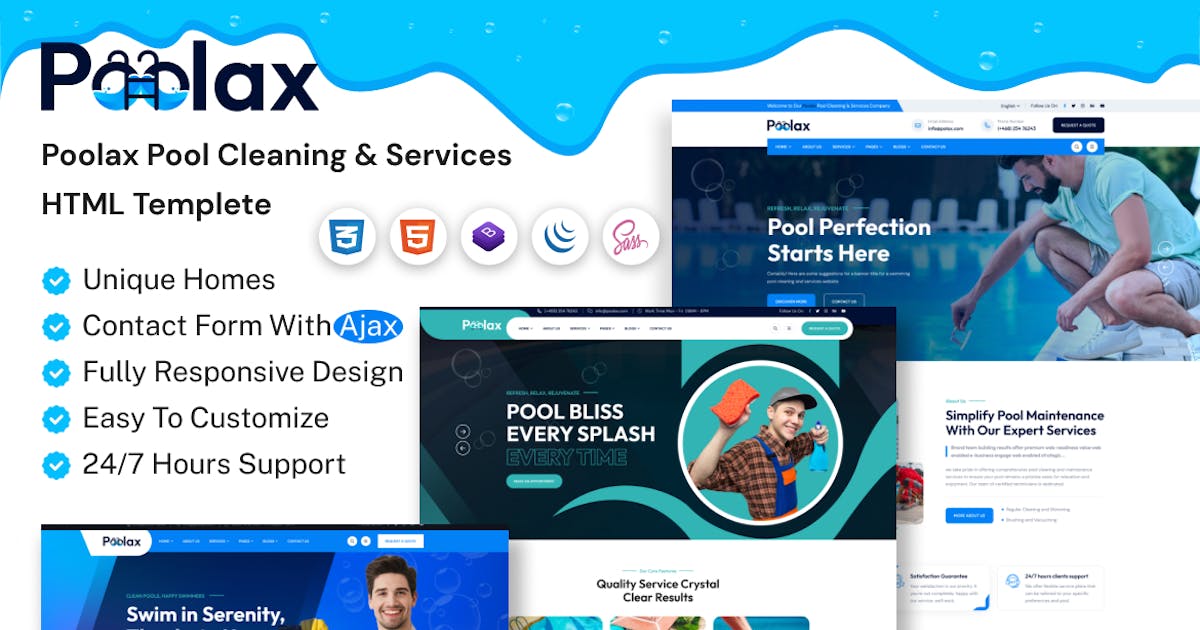 Poolax - Pool Cleaning & Services HTML Template icon