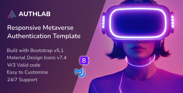 Authlab - Responsive Metaverse Authentication Bootstrap Template icon