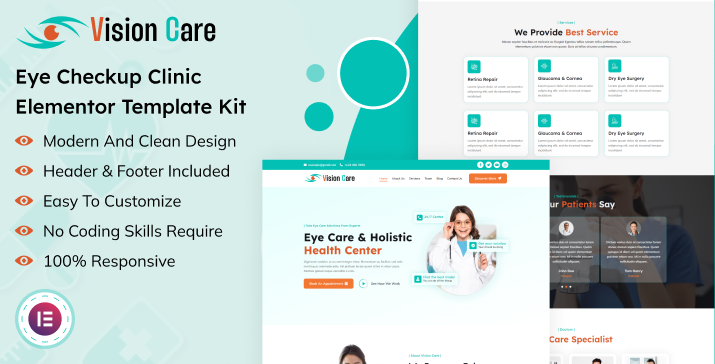 Vision Care - Eye Checkup Clinic Elementor Template Kit
