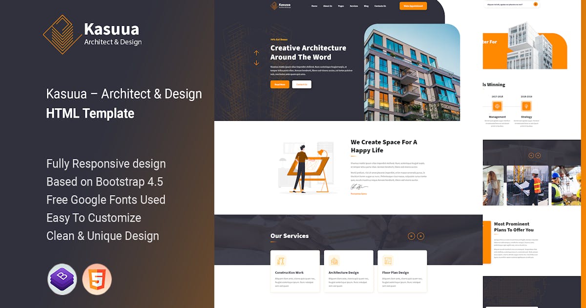 Kasuua – Architect & Design HTML Template icon