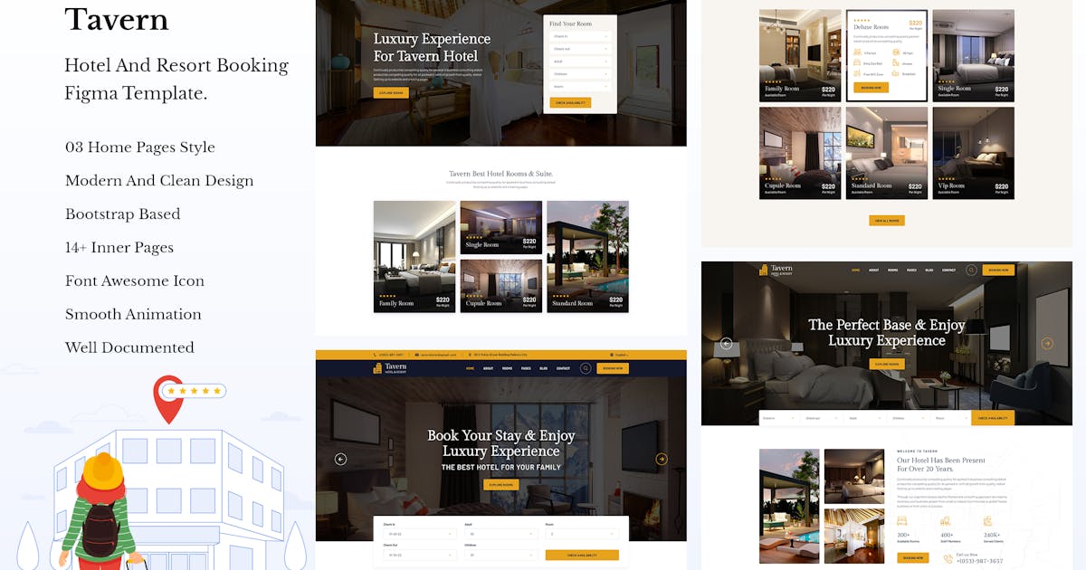 Tavern - Hotel & Resort Booking HTML5 Template.