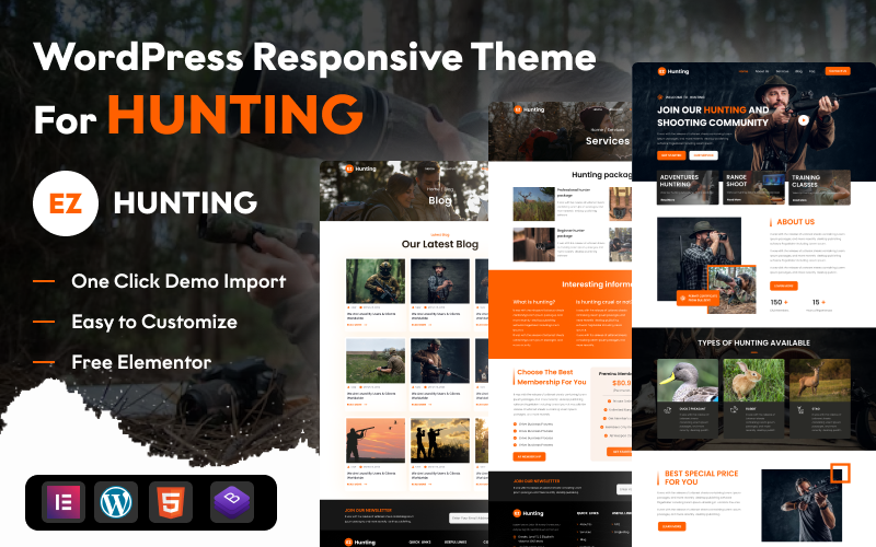 EZ Hunting: A Powerful WordPress Theme for Elevating Your Hunting Business with Elementor icon