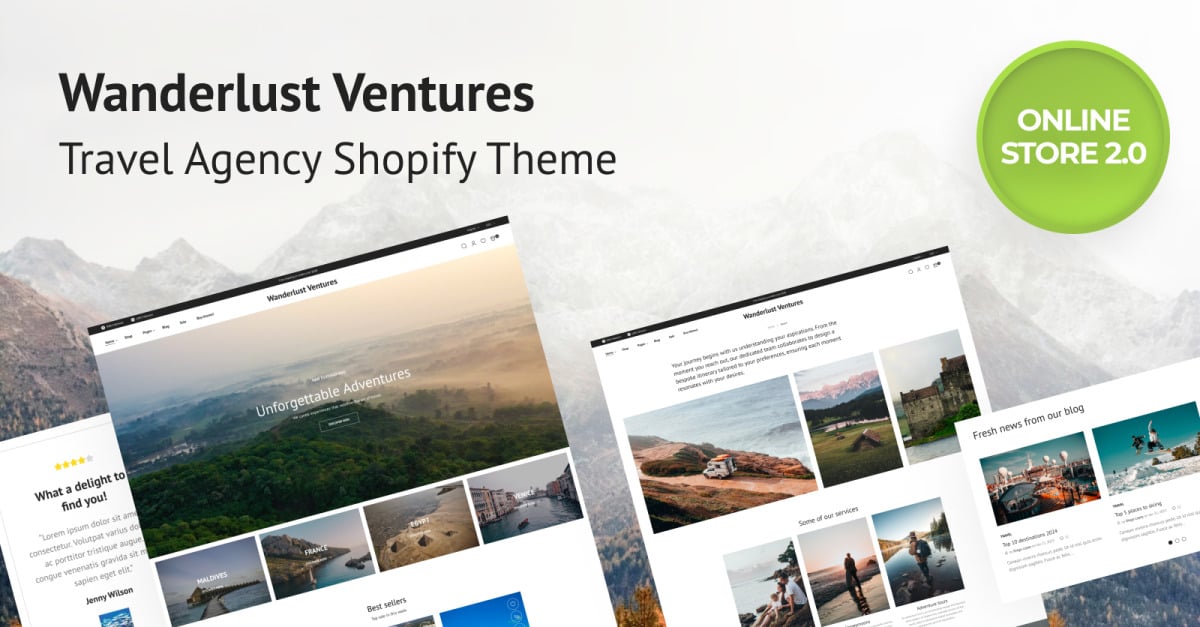 Wanderlust Ventures Travel Shopify Online Store 2.0 Theme icon
