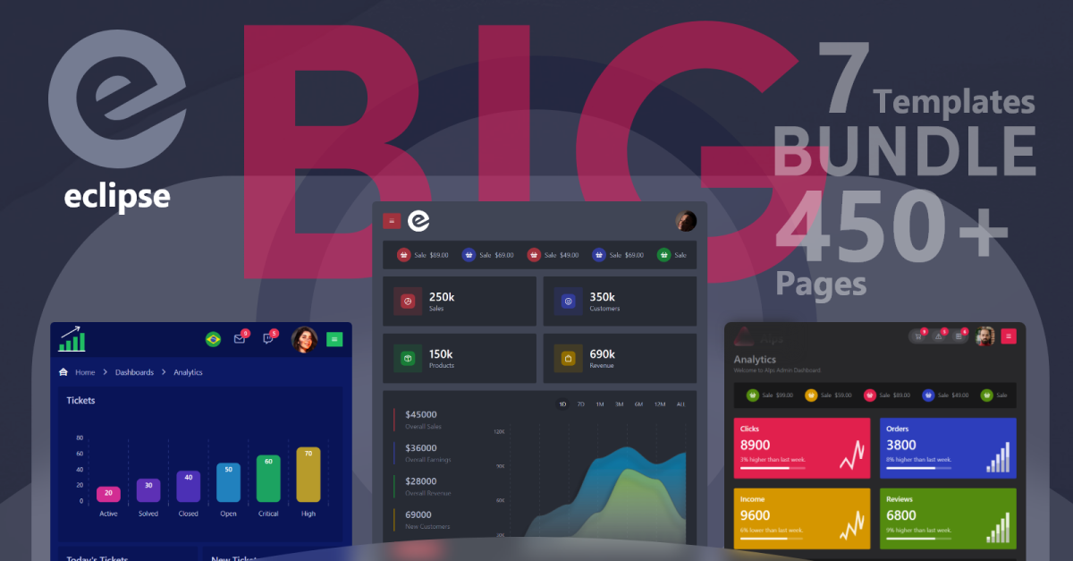 Eclipse - Bootstrap 5 Dark Admin Templates Bundle