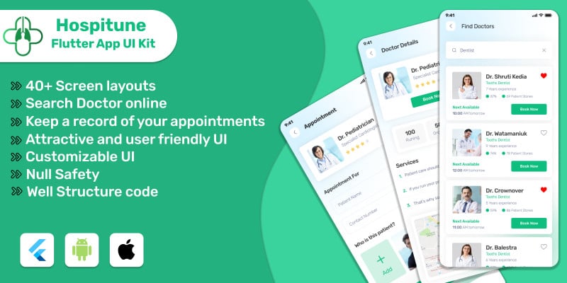 Hospitune - Doctor Appointment System - Flutter UI by CropstoneLab icon