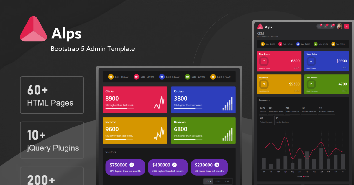 Alps - Bootstrap 5 Dark Admin Template - TemplateMonster