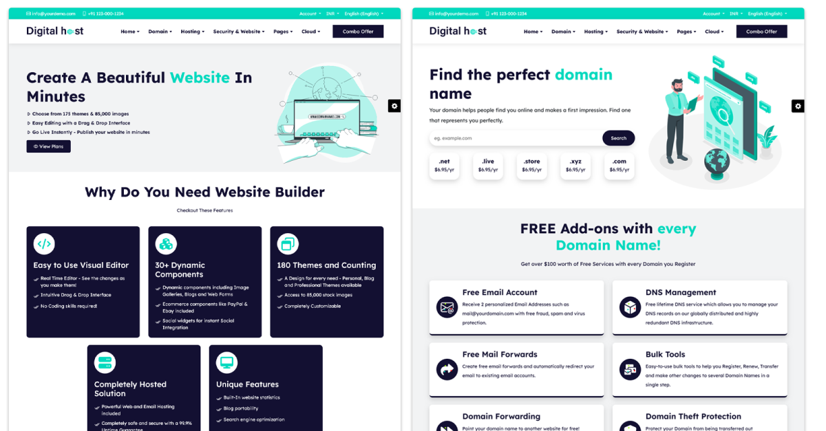 Digital Host HTML and WHMCS Theme #410432 - TemplateMonster