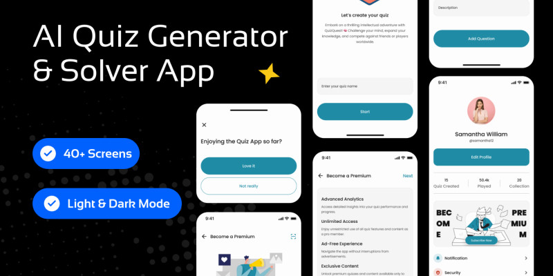 AI Quiz Generator and Solver Flutter UI Kit by Miksilabs icon