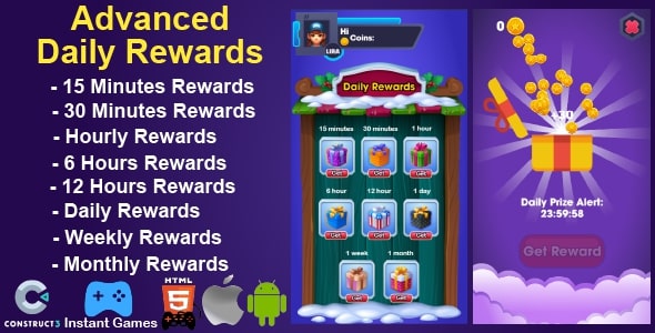 Advanced Daily Rewards - HTML5 Game - Construct 3 icon