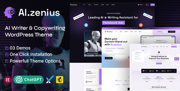 Ai Zenius - AI Writer & Copywriting WordPress Theme icon