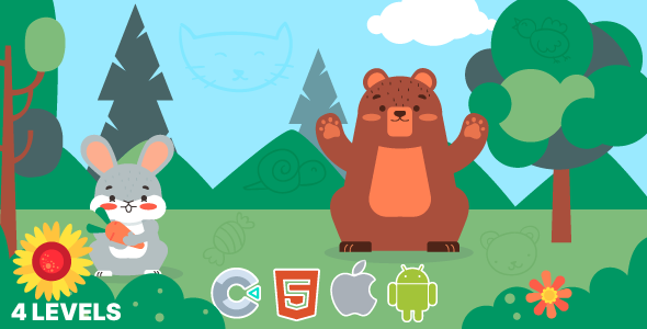 Animal World - Hidden Object. Construct 3 (c3p) icon