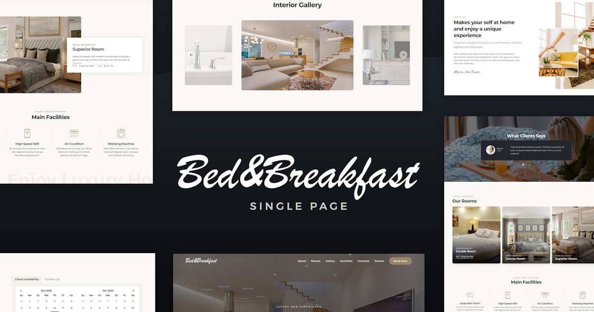 Bed&Breakfast Single Page Template