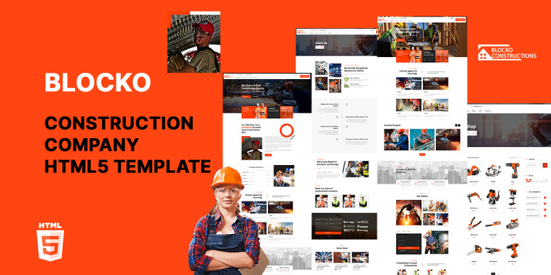 Blocko Construction HTML5 Website Template by Templatebae icon