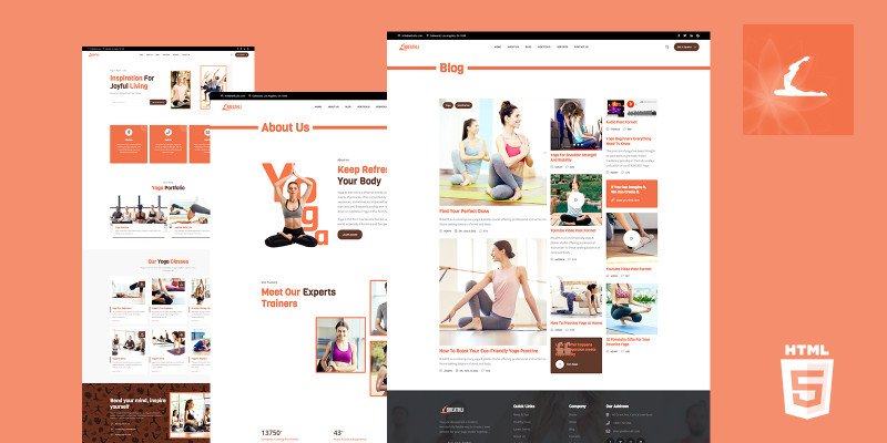 Breathli Yoga Fitness HTML5 Website Template by Templatebae