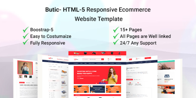 Butic- HTML5 Responsive Ecommerce Website by Rachoudhury icon
