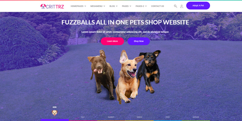 Crittrz Pet shop HTML5 Website Template by Templatebae icon