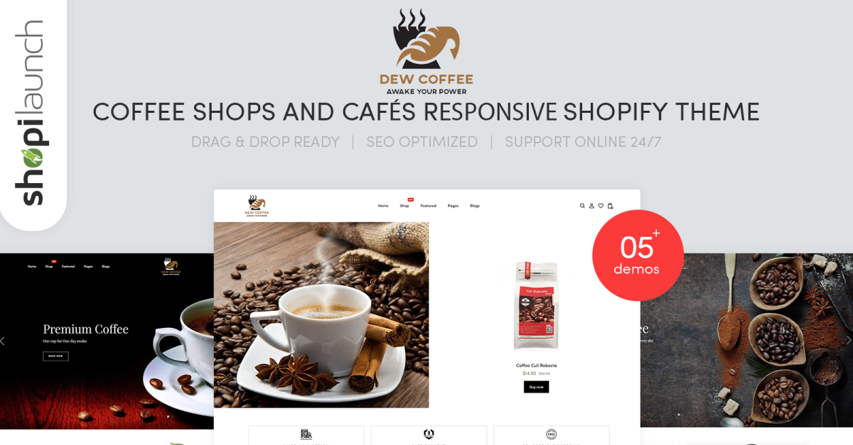 DewCoffee - Coffee Shops & Cafes Responsive Shopify Theme icon