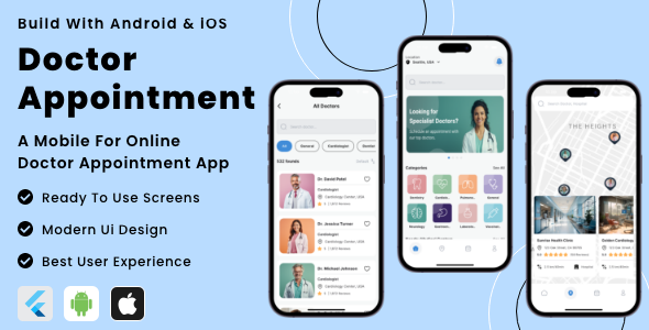 DocAppoint App - Online Doctor Appointment Flutter App | Android | iOS Mobile App Template icon