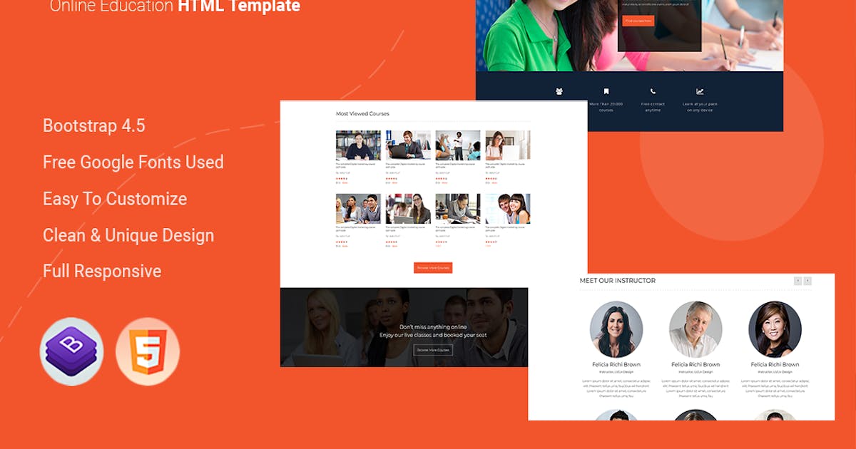 E-LEARNING Online Education HTML Template icon