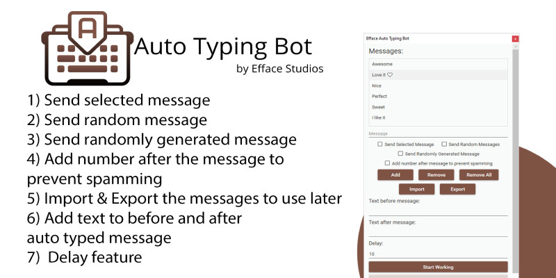 Efface Auto Typing Bot by Shahrukhyousafzai icon