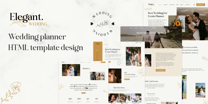 Elegant - Wedding Events HTML Template by Webbycrownsolutions