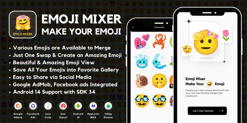 Emoji Mixer Make Your Emoji AdMob Ads Android by MJAppsStudio icon