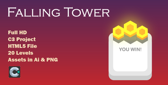 Falling Tower construct 3 icon