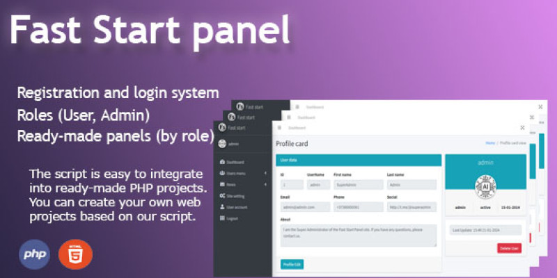 Fast Start PHP Registration and Login System by Basspro icon