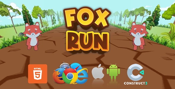 Fox Run - Infinity Run - 3D Game - HTML5 - Construct 3 (C3p) icon