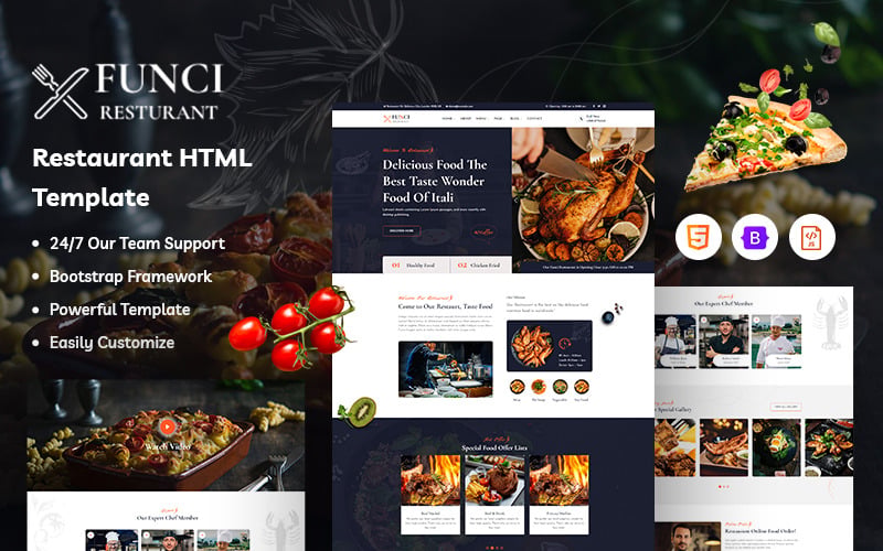 Funci – Restaurant Website Template #414446 - TemplateMonster icon