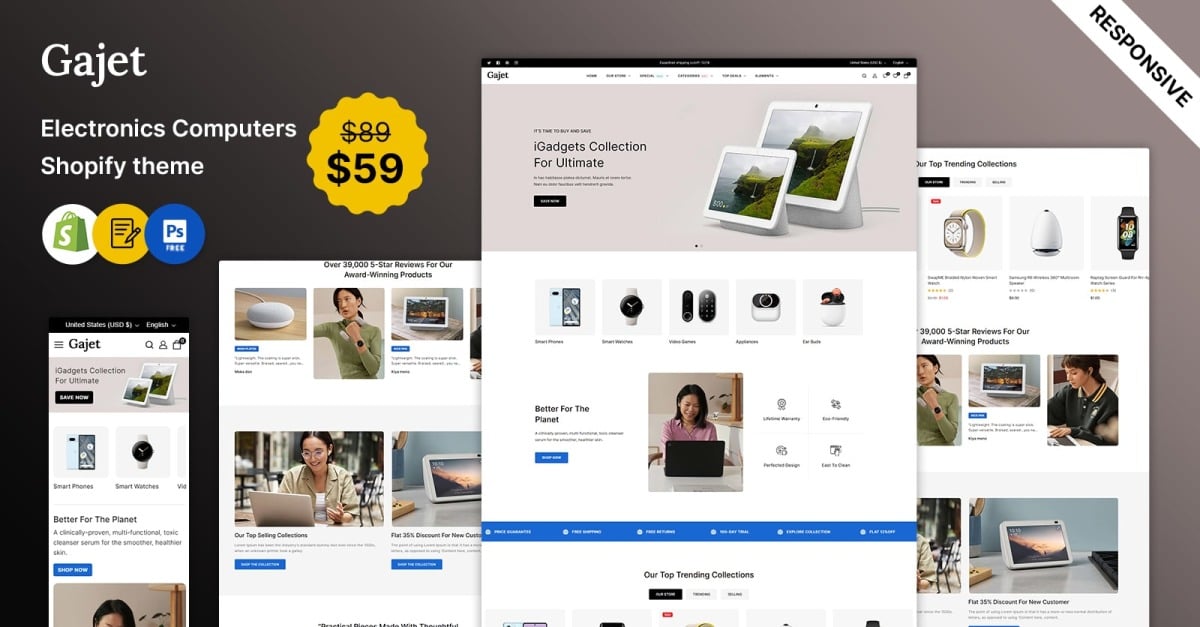 Gajet - Electronics Computers Gadgets and Tech Shopify Theme