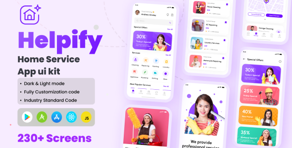 Helpify- Home Service App React Native CLI Ui Kit icon
