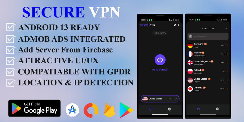InstaVpn Fast VPN - Secure OVPN App Source Code by CodeByteStudio icon