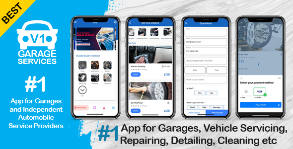 Ionic Version Car Bike Van Truck Scooter Motor Vehicle Servicing Repair Cleaning Washing Garage App icon