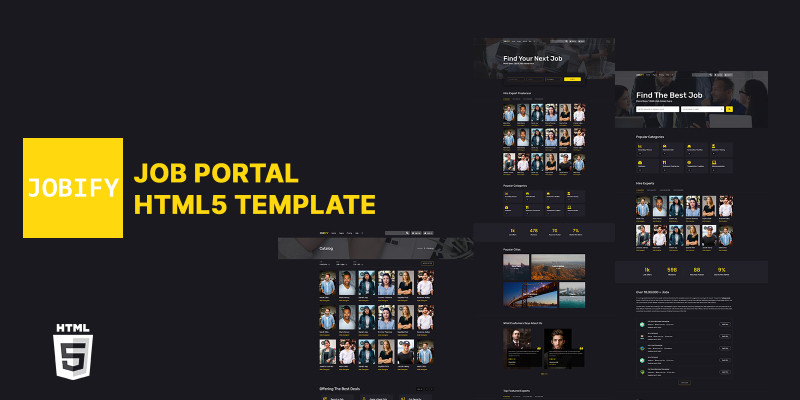 Jobify Job Portal HTML5 Website Template by Templatebae
