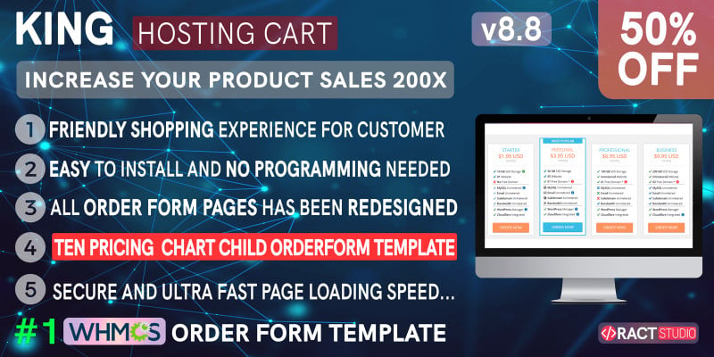 King Hosting Cart - 10 WHMCS Order Form Template by RactStudio