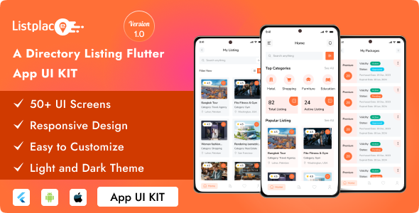 Listplace - A Directory Listing Flutter App Template (Android, iOS) icon