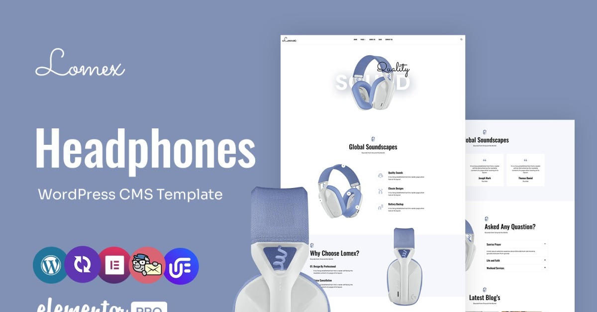 Lomex - Headphones Store Multipurpose WordPress Elementor Theme