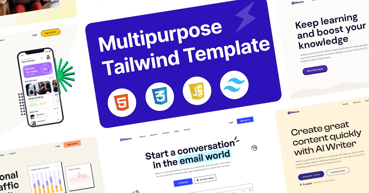 Masco - Saas Software Startup Tailwind Template icon