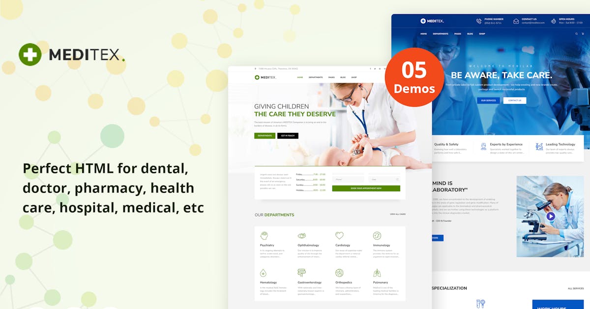 Meditex - Health and Medical HTML Template