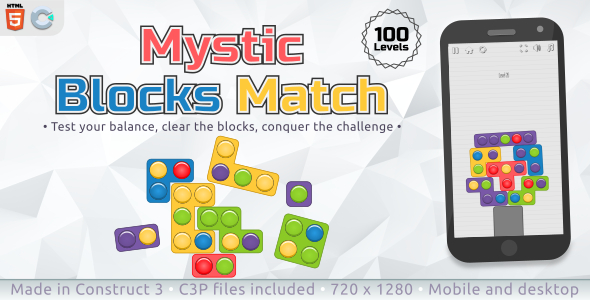 Mystic Blocks Match (100 Levels) - HTML5 Puzzle game icon