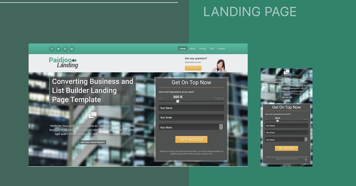 Paidjoo - Business & List Builder Landing Page