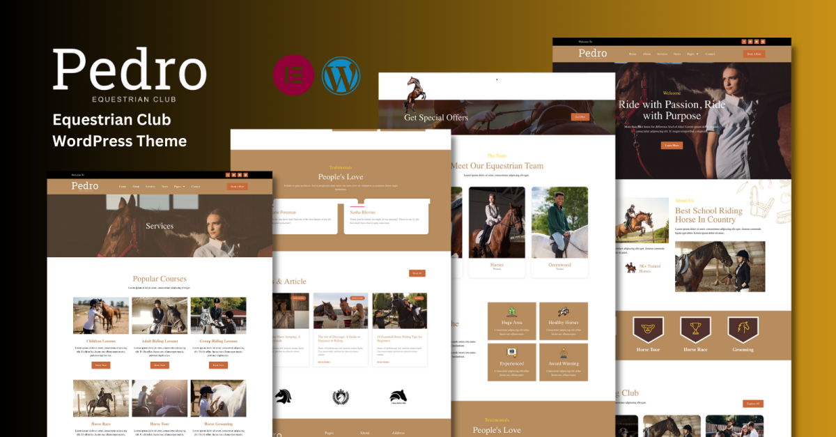 Pedro Equestrian Club WordPress Theme - TemplateMonster