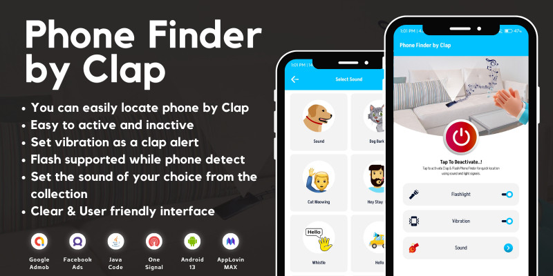 Phone Finder by Clap with AdMob Ads Android by MJAppsStudio icon
