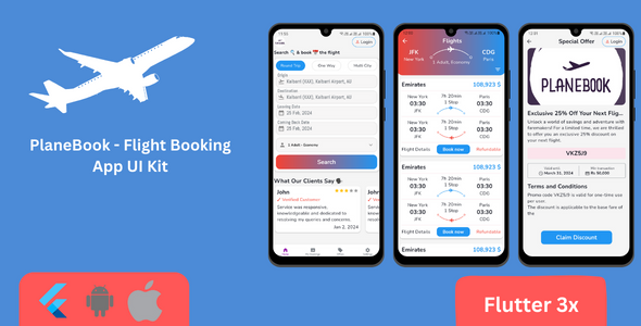 PlaneBook - Flight Booking Flutter App UI Kit icon