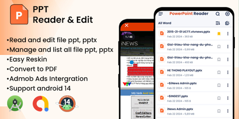 PowerPoint Reader And Edit - Android App Template by Devgurus icon