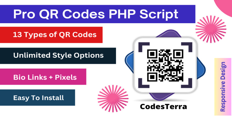 Pro QR Codes Bio Links PHP Script by Codesterra icon
