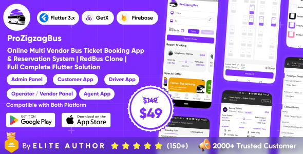 ProZigzagBus : Online Multi Vendor Bus Ticket Booking App & Reservation System Flutter Solution icon